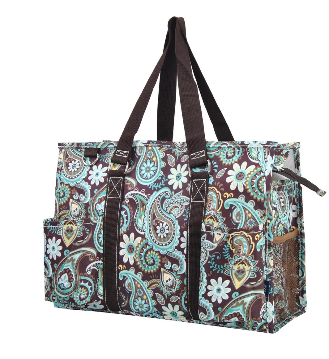 BPS731 Teal Harmony NGIL Zippered Caddy Organizer Tote Bag