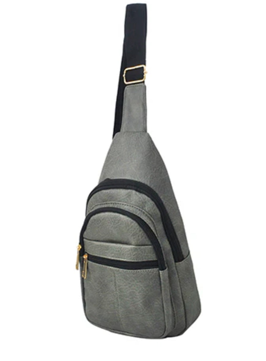 P1289 Faux Leather Fashion Sling Bag