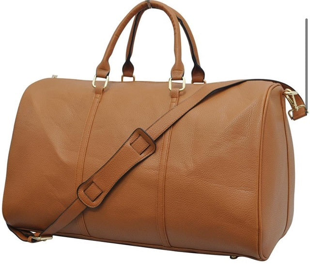 P1062 Solid Black NGIL Faux Leather Duffle Bag