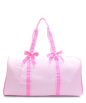 SR2626 Seersucker Pink NGIL Quilted Large Duffle Bag