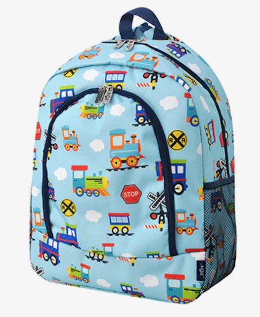 Train Print Medium Size NGIL Canvas School Backpack