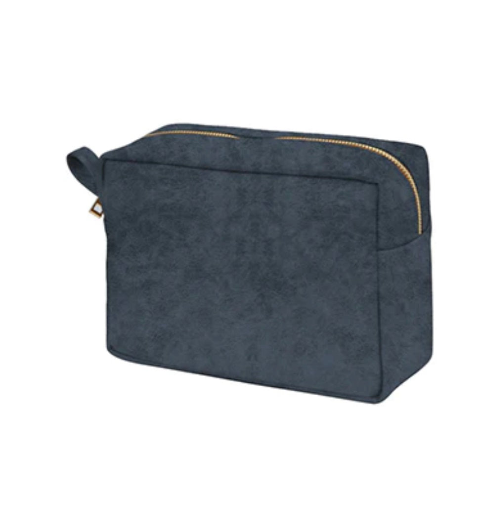 Black NGIL Faux Leather Large Cosmetic Travel Pouch