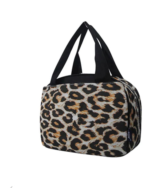 LEOPARD INSULATED BOWLER STYLE LUNCH BAG