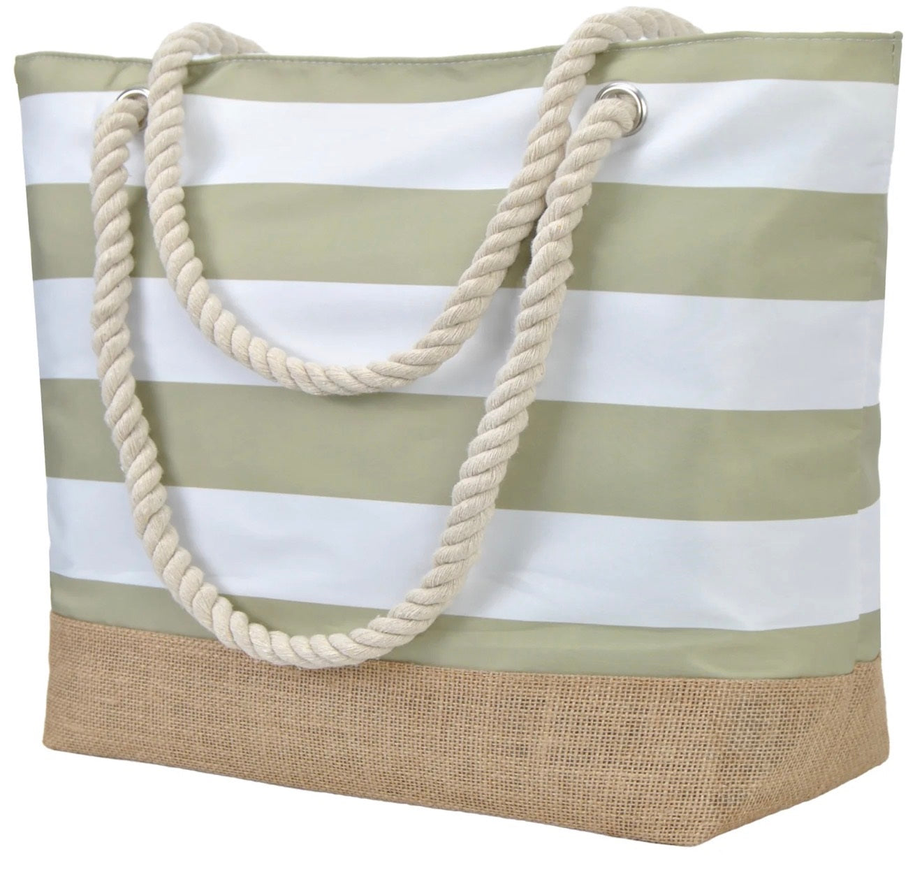 1625 Jute Canvas Beach Tote Bag