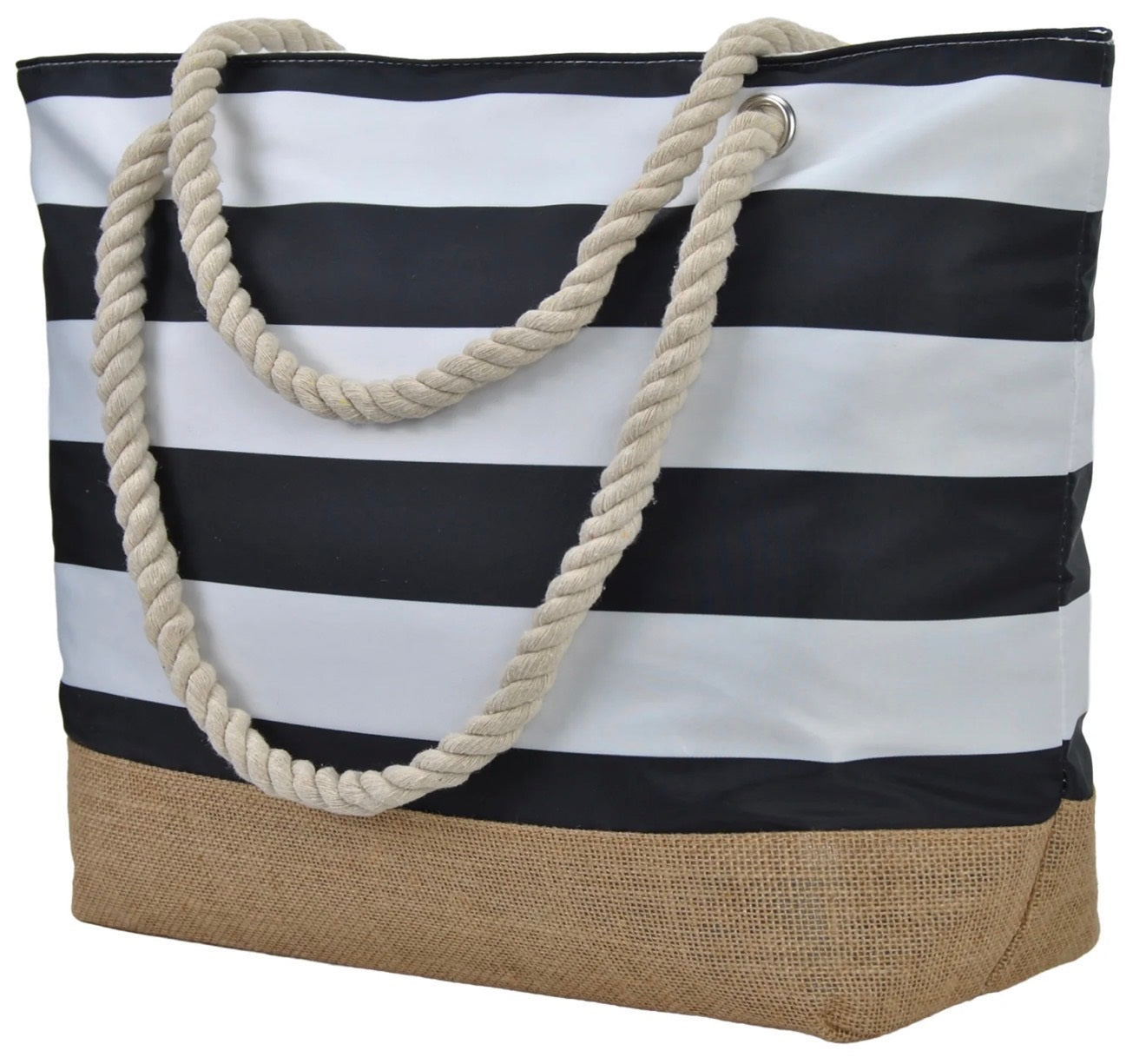 1625 Jute Canvas Beach Tote Bag