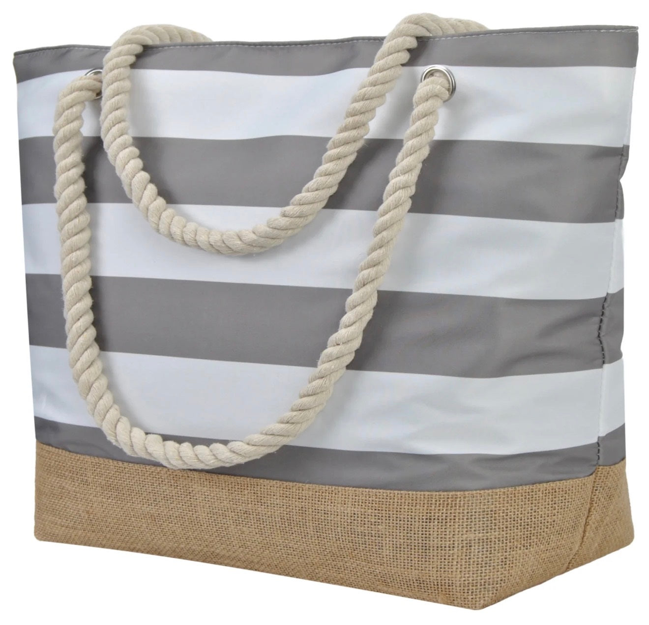 1625 Jute Canvas Beach Tote Bag