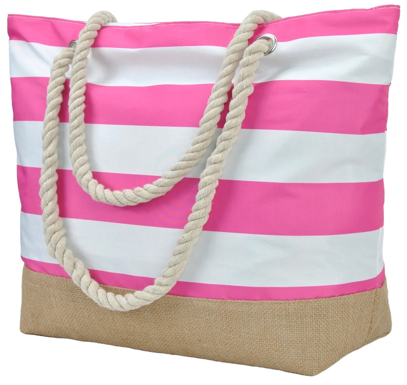 1625 Jute Canvas Beach Tote Bag