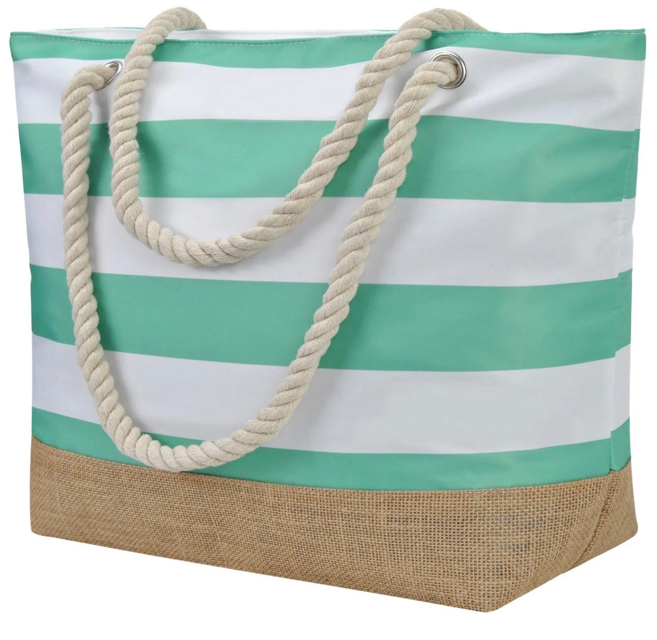 1625 Jute Canvas Beach Tote Bag