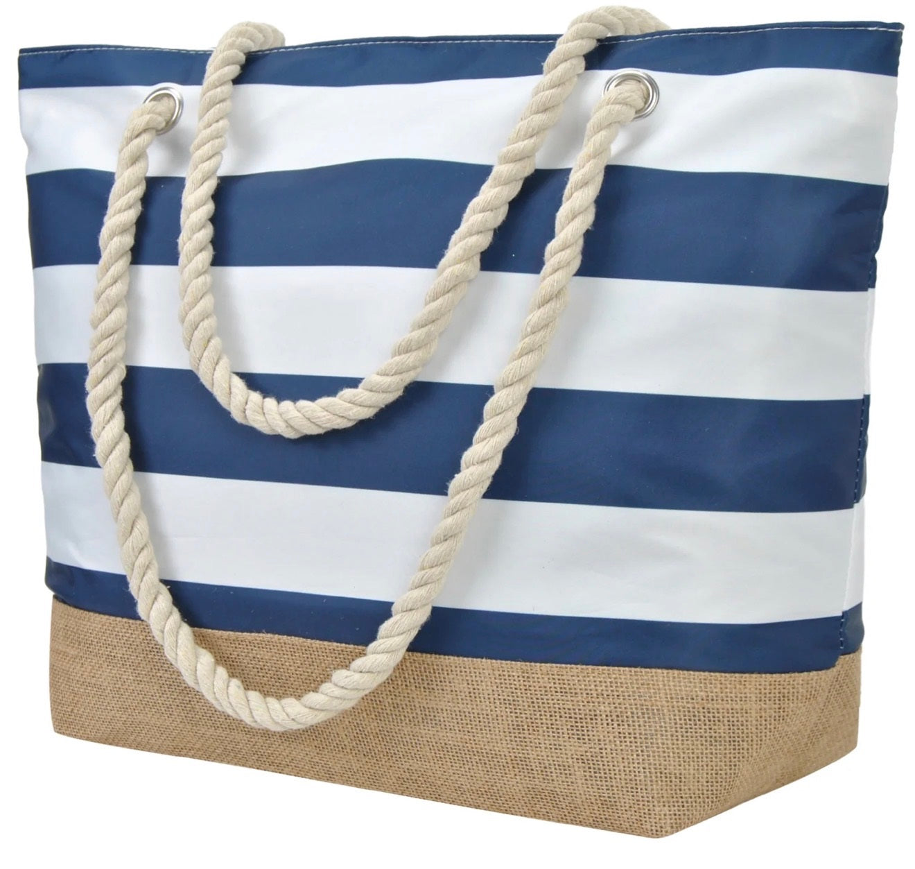 1625 Jute Canvas Beach Tote Bag
