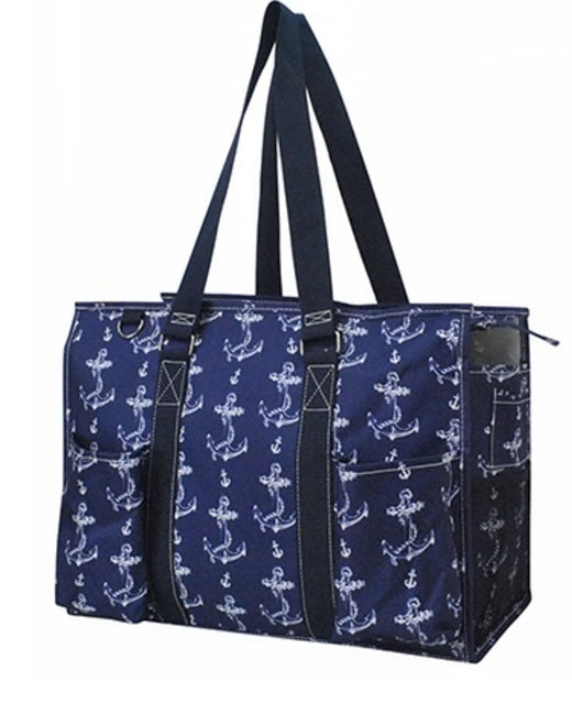 ANK733 Vintage Anchor NGIL Zippered Caddy Large Organizer Tote Bag