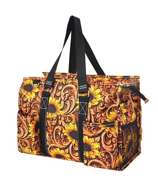 BHA731      Sunlit Flourish NGIL Zippered Caddy Organizer Tote Bag