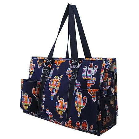 Colorful Cactus NGIL Zippered Organizer Tote Bag