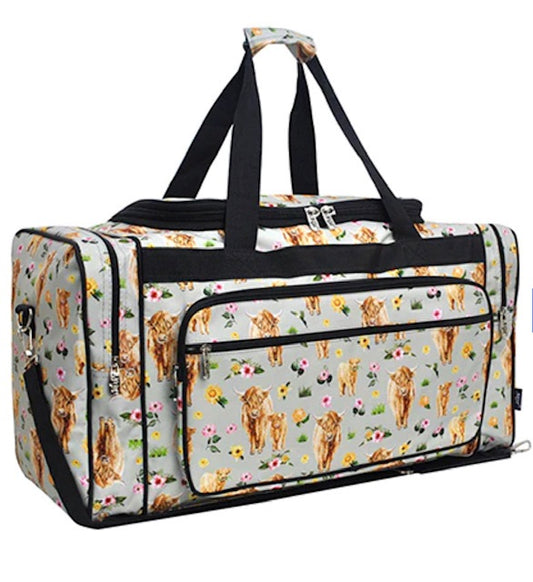 Floral Cow NGIL Canvas 23" Duffle Bag