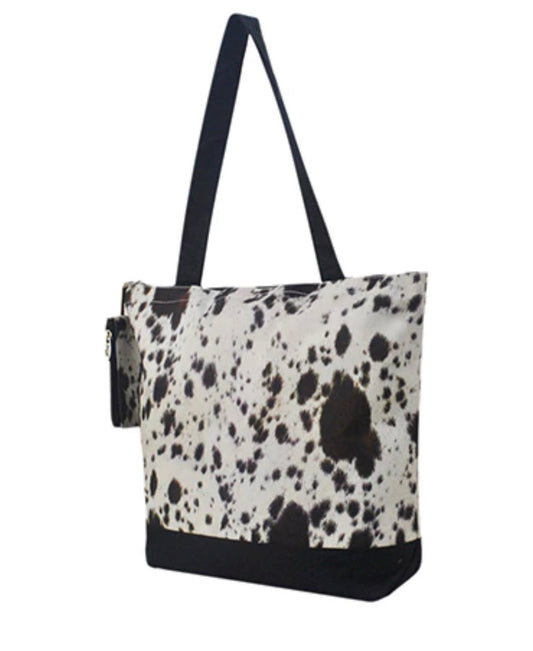 Black Cowhide NGIL Canvas Tote Bag