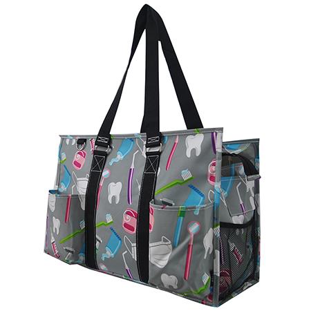 Dentist NGIL Zippered Caddy Large Organizer Tote Bag (With Bottom Board)