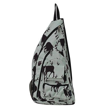 Canvas Forest Deer Sling Backpack