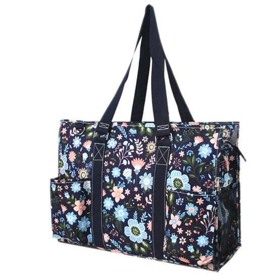 FNW731  Pastel Floral NGIL Zippered Caddy Organizer Tote Bag