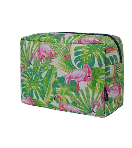 Tropical Flamingo Print NGIL Large Cosmetic Travel Pouch