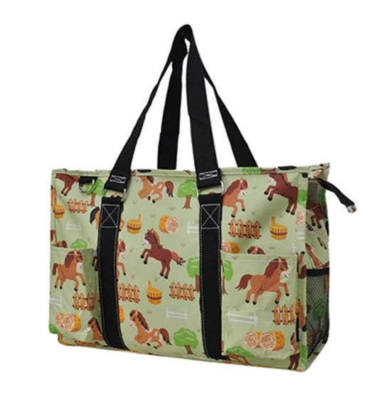 HOH731 Pasture Pony NGIL Zippered Caddy Organizer Tote Bag