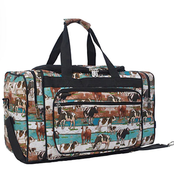 Country Side Moo NGIL Canvas 20" Duffle Bag