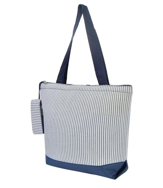 SR821 Seersucker Navy NGIL Canvas Tote Bag