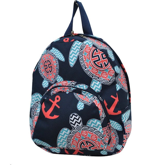 Ocean Sea Turtle Anchor NGIL Canvas Mini Backpack