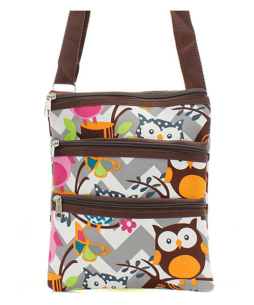 Owl Chevron Messenger Bag