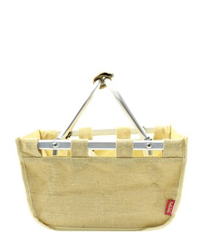 Burlap Small Market Shopping Picnic Basket