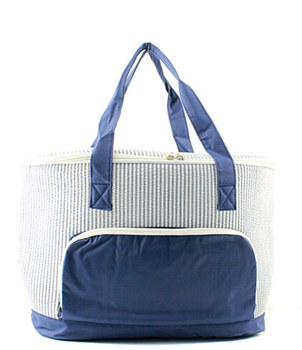 Seersucker Insulated Cooler Shoulder Bag