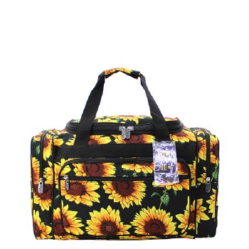 Canvas 20" Sunflower Print Duffel Bag