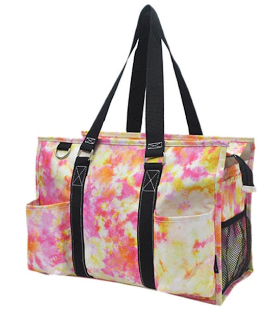 Tropical Tie Dye NGIL Zippered Caddy Organizer Tote Bag