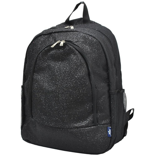 Black Glitter NGIL Canvas School Backpack